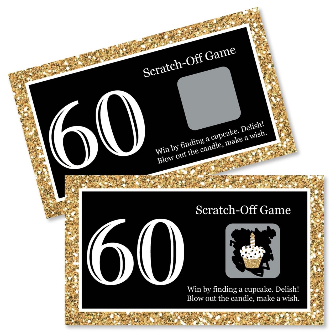 Big Dot of Happiness Adult 60th Birthday - Gold - Birthday Party Game Scratch Off Cards - 22 Count